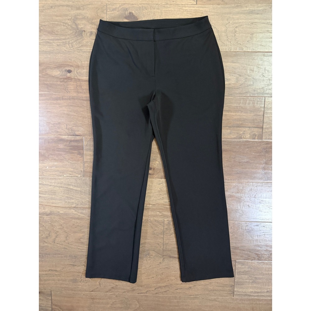 Chicos Collection Black Straight Leg Trousers Size 0.5 Regular Stretch Work Pant